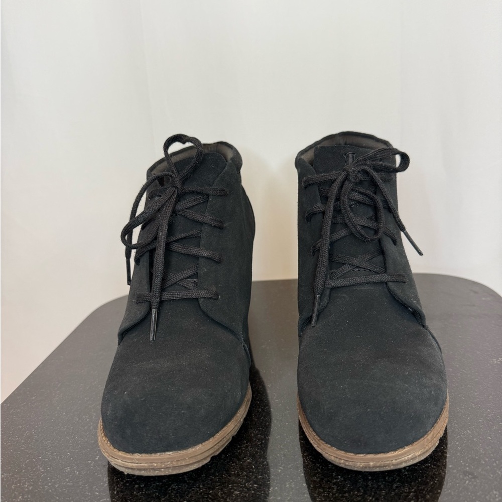 Clarks Black Suede Booties